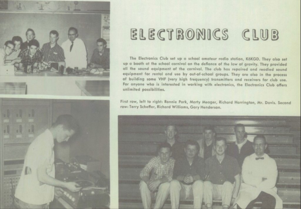 Picture of the 1958-1959 Miramonte Electronics Club